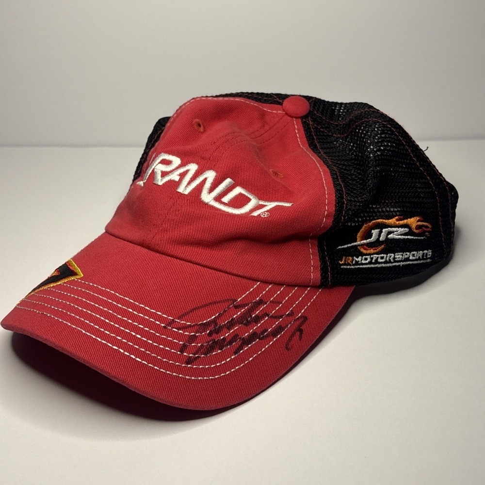 JR Motorsports Brandt #7 NASCAR Autographed Original Red Black Hat - Picture 7 of 8